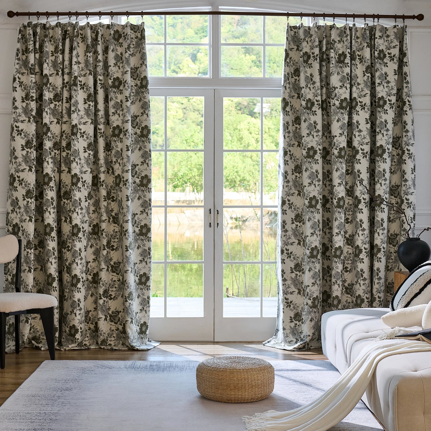 Florven Floral Pattern Window Curtains