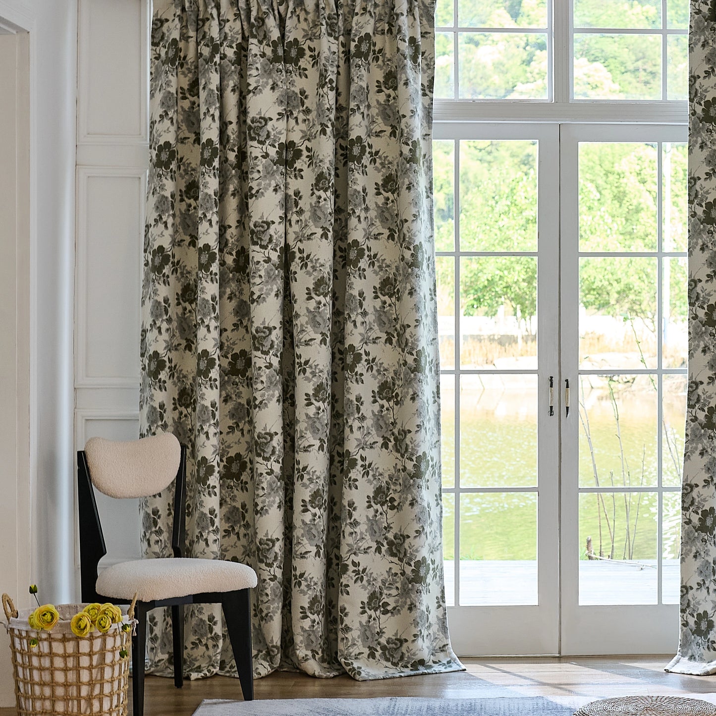 Florven Floral Pattern Window Curtains
