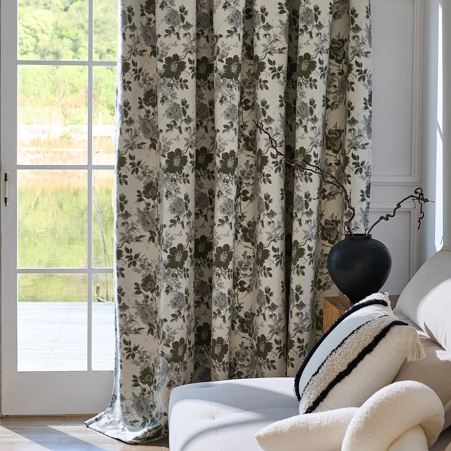 Florven Floral Pattern Window Curtains