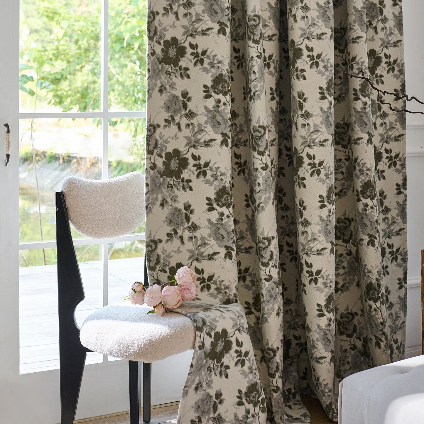 Florven Floral Pattern Window Curtains