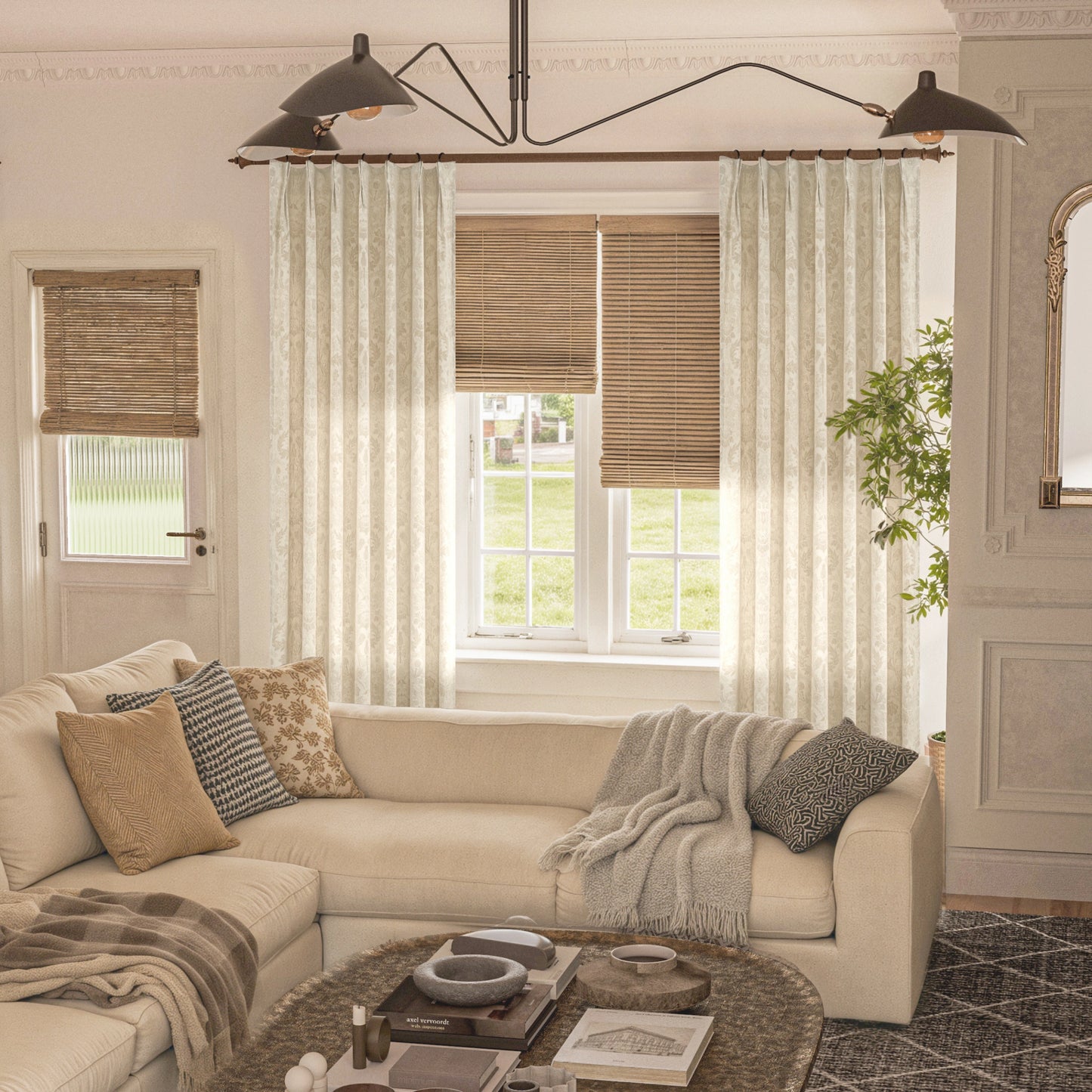 Mistora Natural Cotton Linen Botanical Curtains