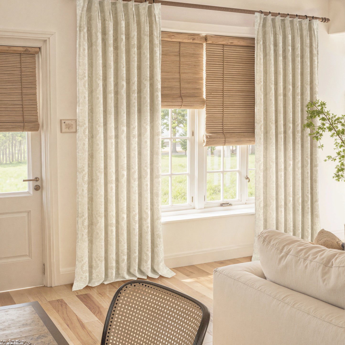 Mistora Natural Cotton Linen Botanical Curtains