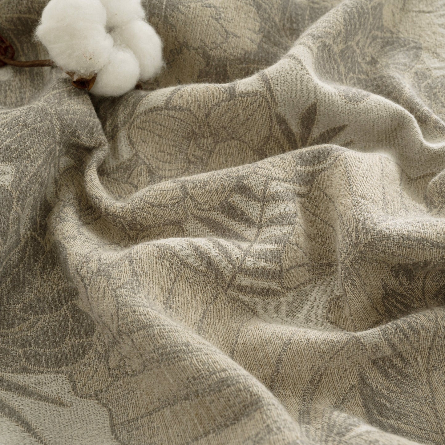 Mistora Natural Cotton Linen Botanical Curtains