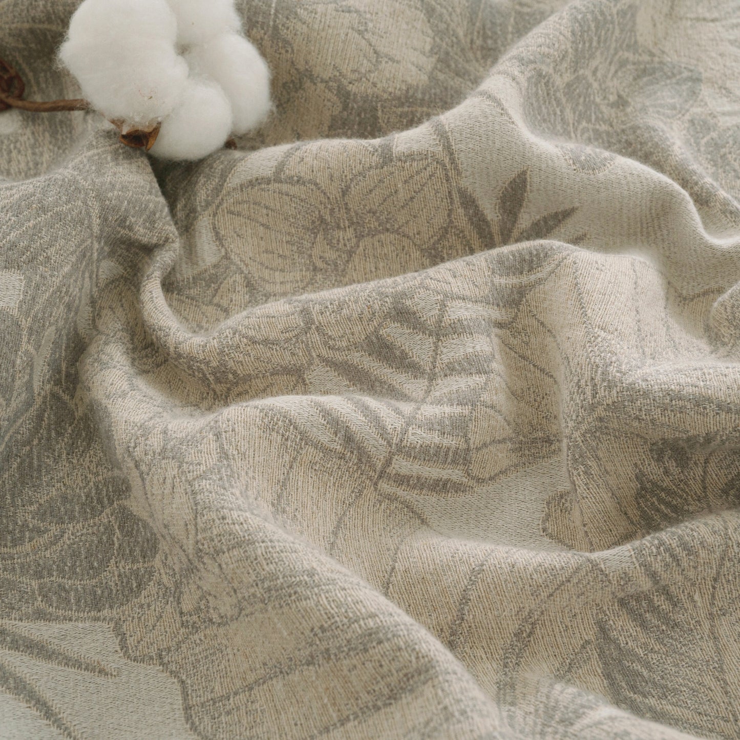 Mistora Natural Cotton Linen Botanical Curtains