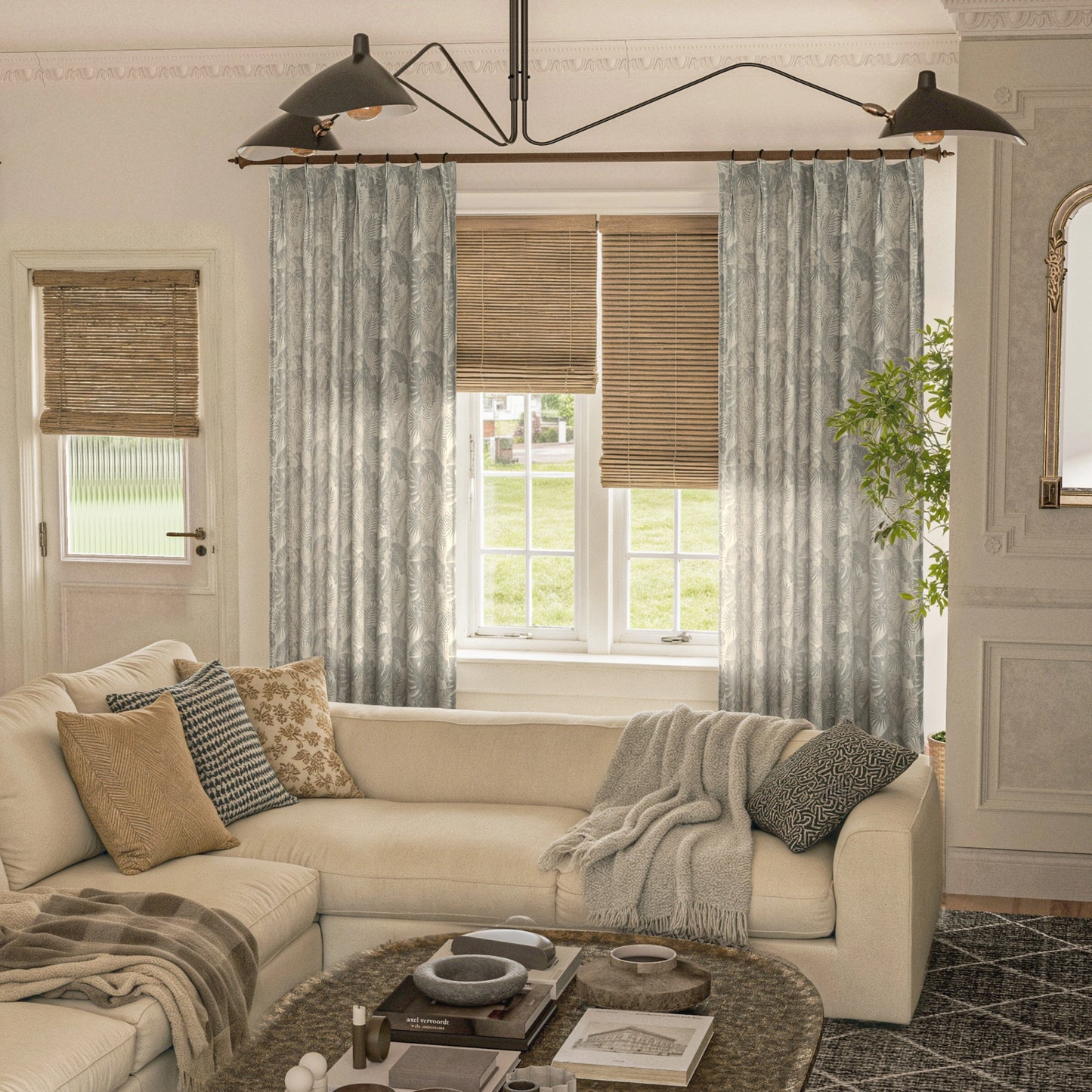 Mistora Natural Cotton Linen Botanical Curtains