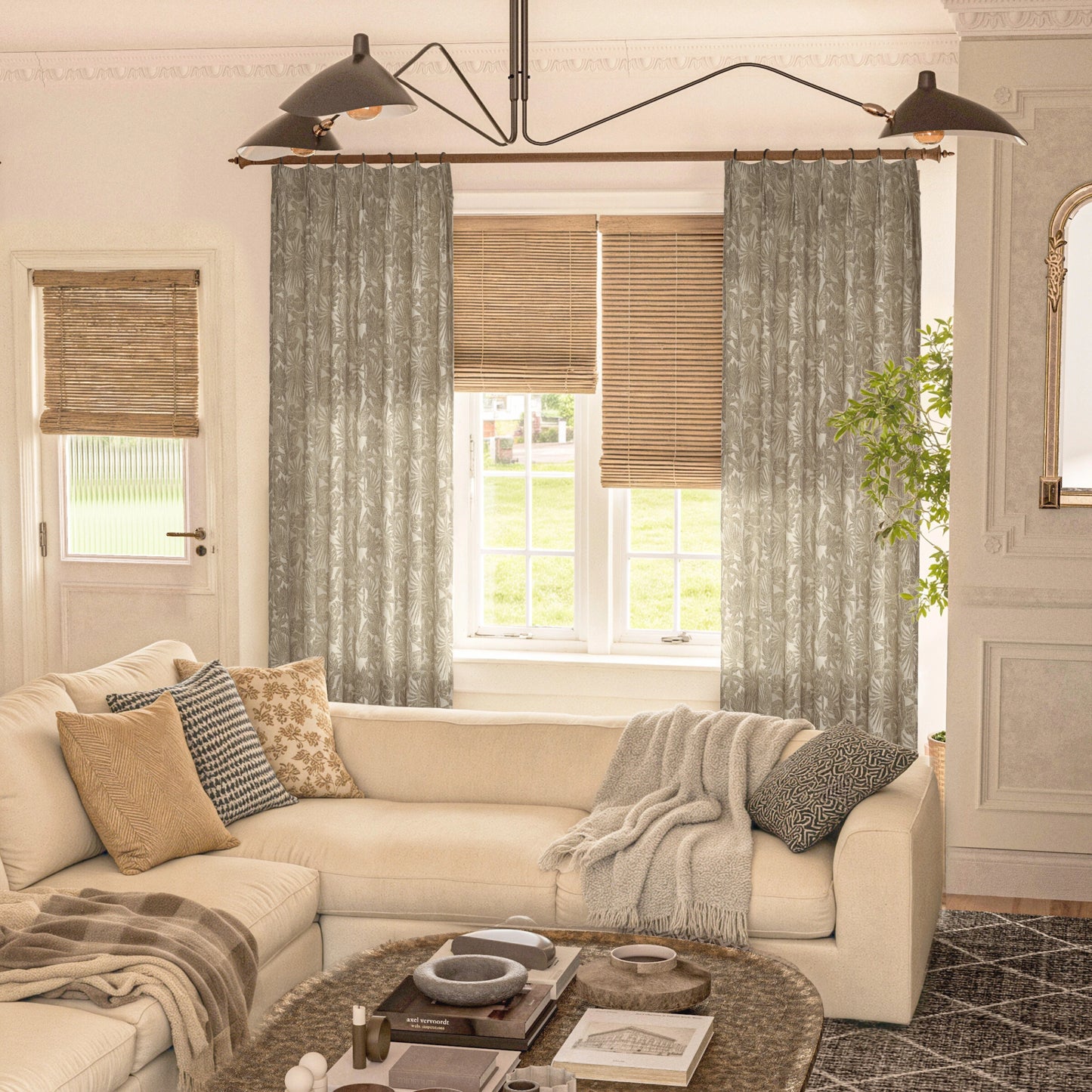 Mistora Natural Cotton Linen Botanical Curtains