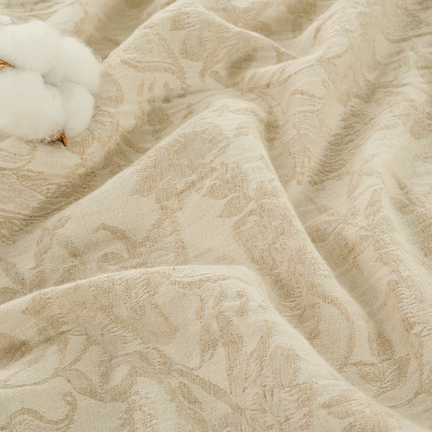 Mistora Natural Cotton Linen Botanical Curtains