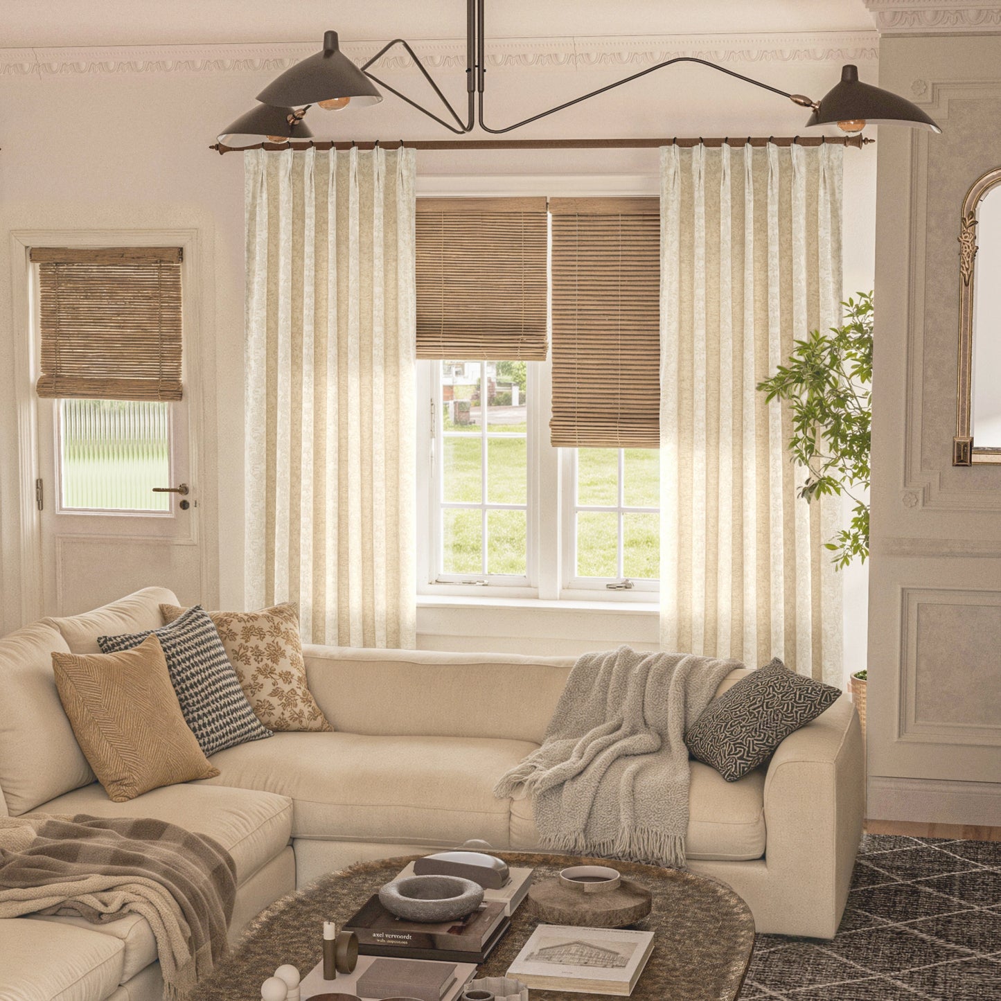 Mistora Natural Cotton Linen Botanical Curtains