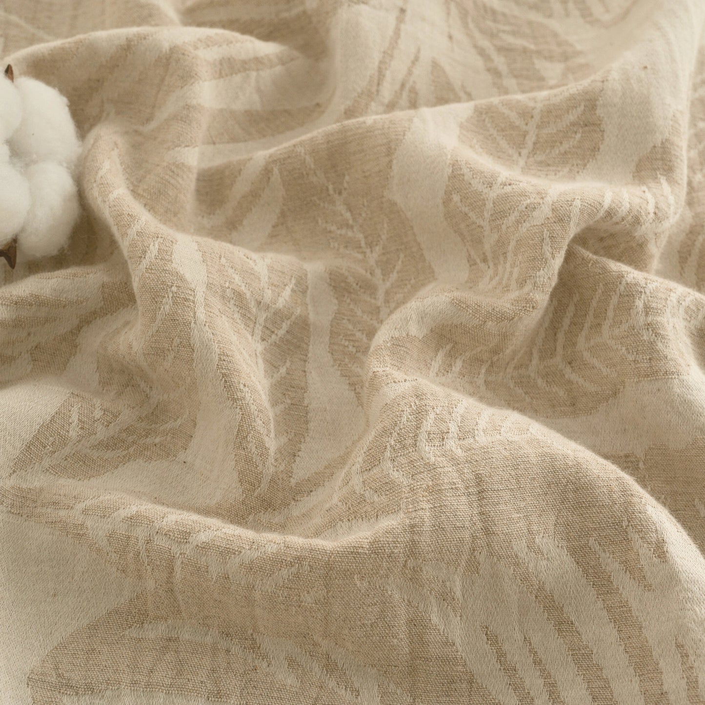 Mistora Natural Cotton Linen Botanical Curtains