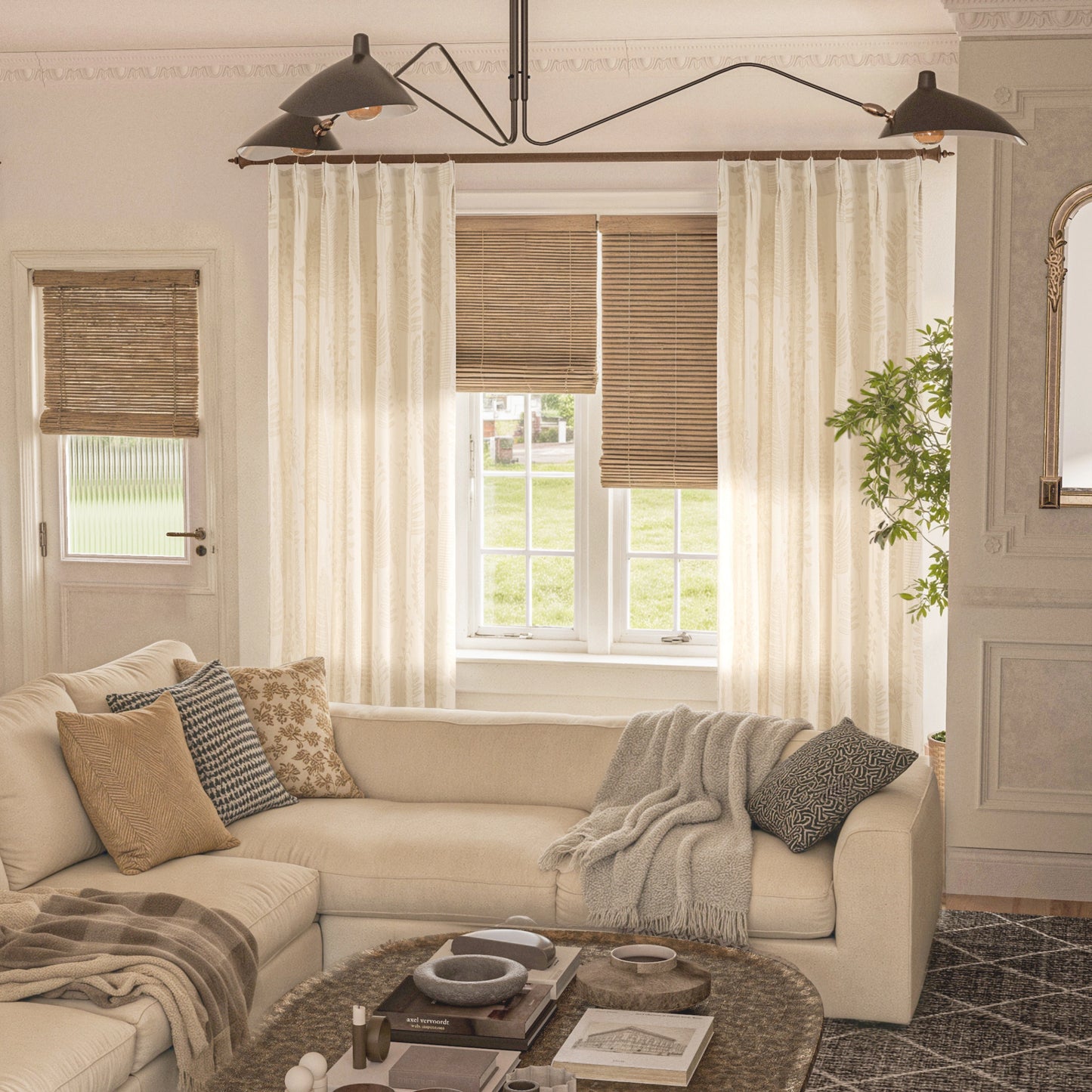 Mistora Natural Cotton Linen Botanical Curtains