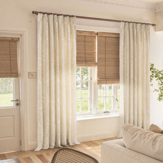 Mistora Natural Cotton Linen Botanical Curtains