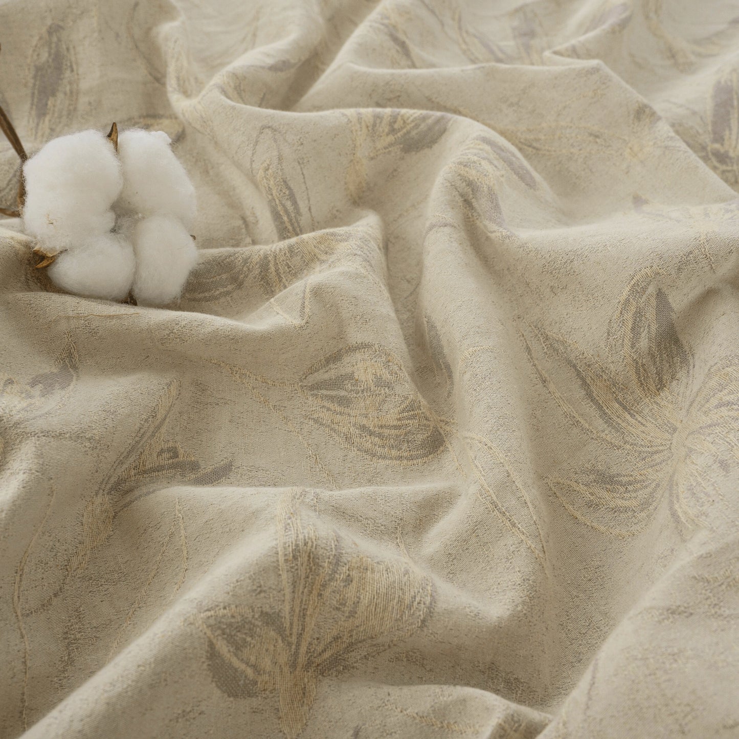 Mistora Natural Cotton Linen Botanical Curtains