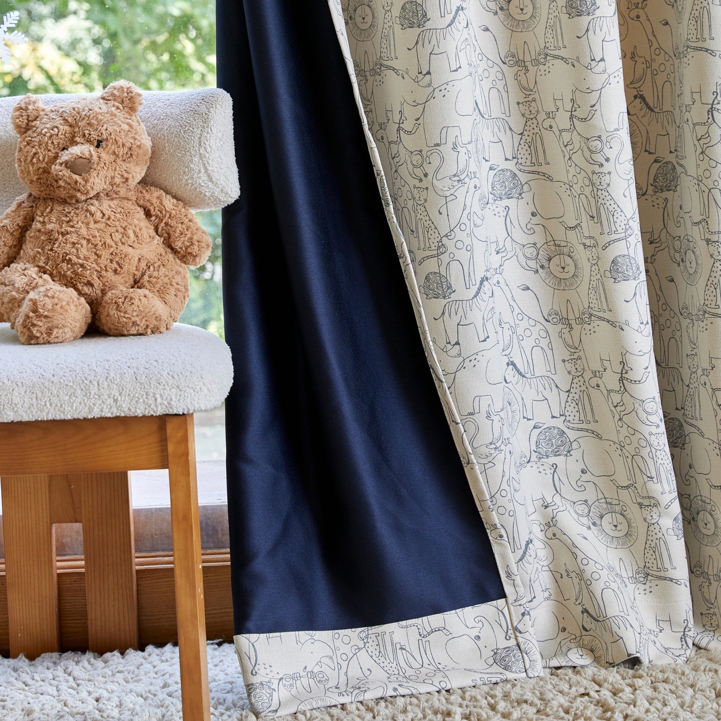 Layered curtain design showing inner lining for added comfort and coverage