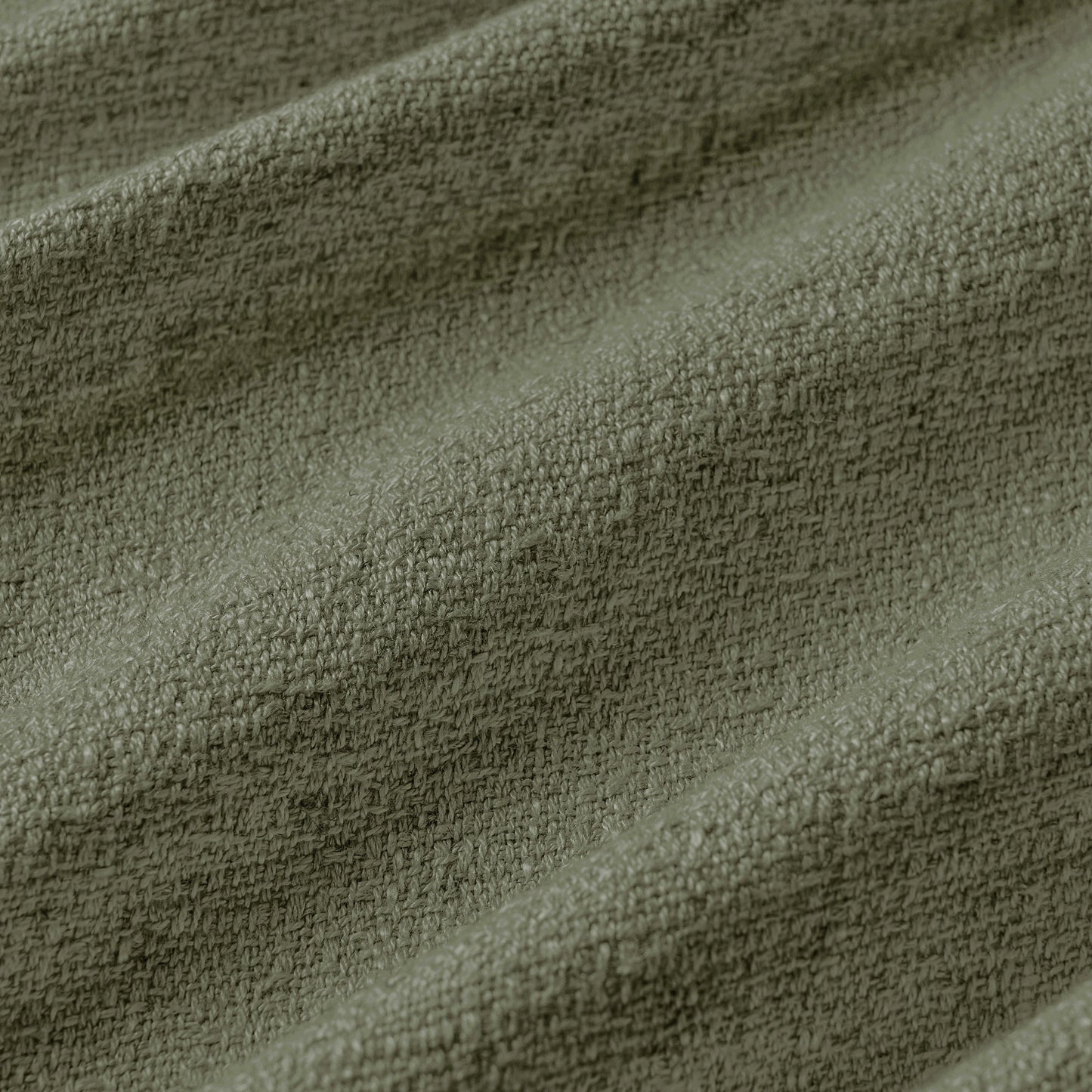 Charcoal gray curtain detail in viscose-polyester-linen blend with soft, natural woven texture, ideal for curtains or décor.