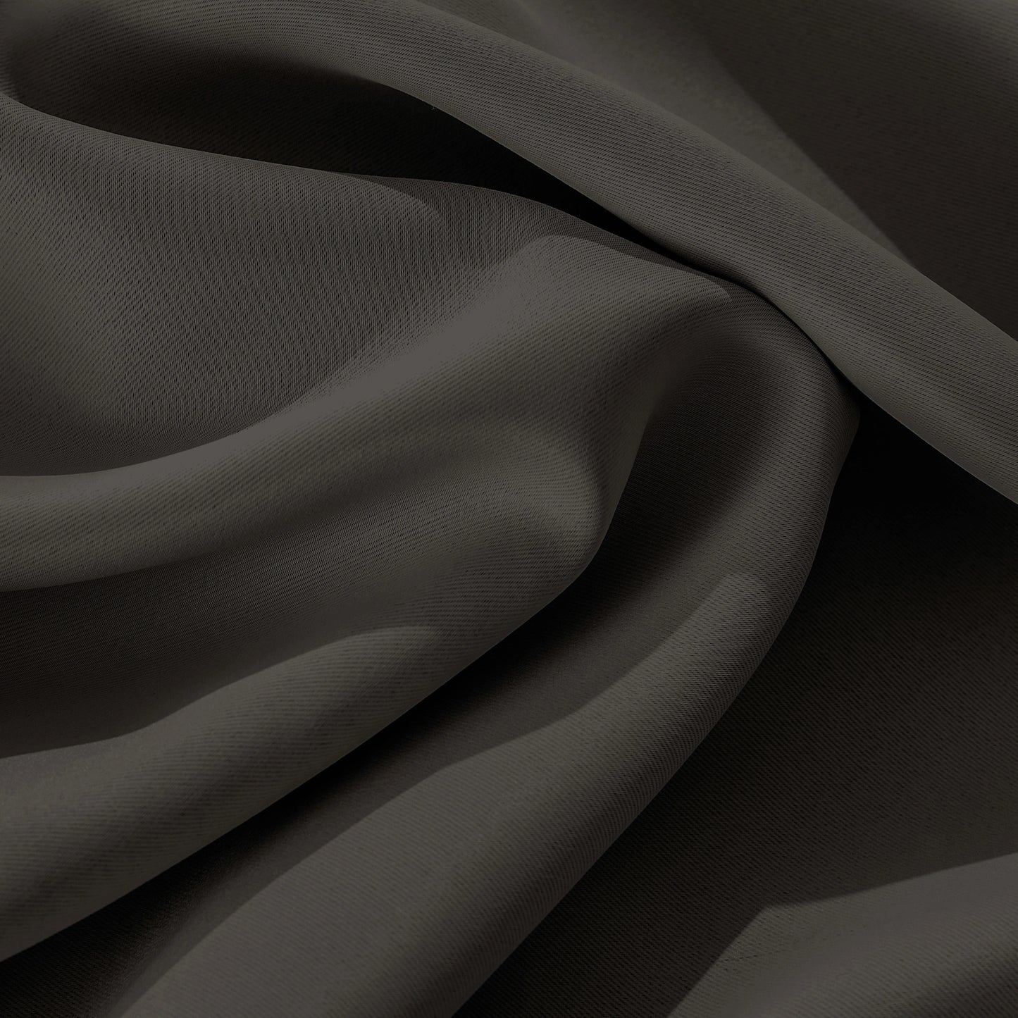 Close-up of flame-retardant mid gray curtain fabric, soft textured thermal insulated material