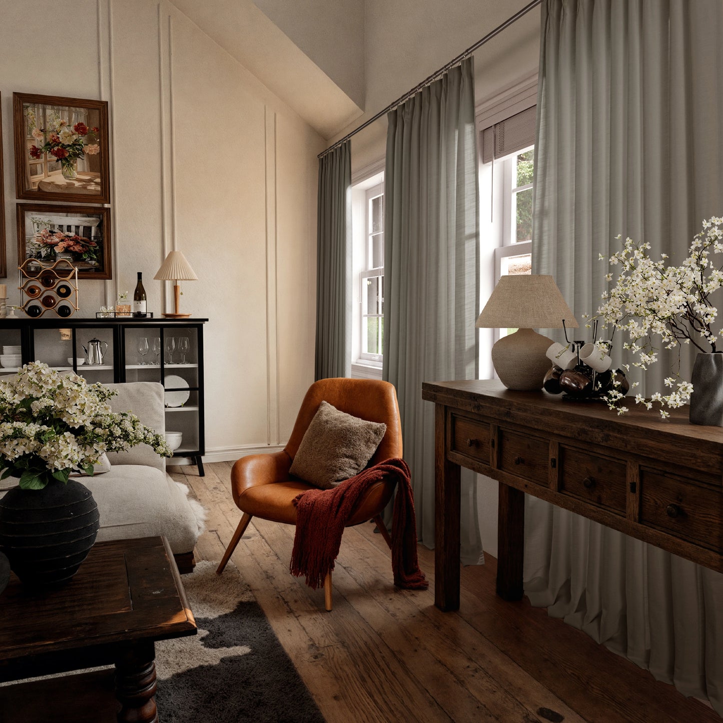 Averra Flame Retardant Linen Look Curtains