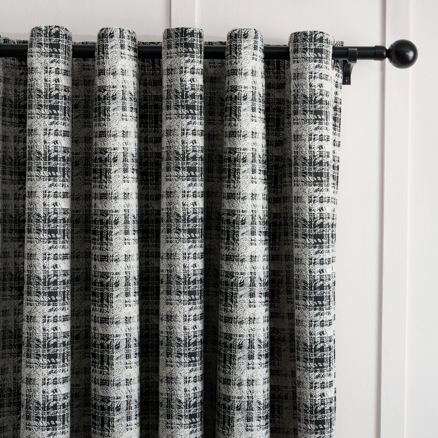 Latryn Textured Plaid Woven Curtains