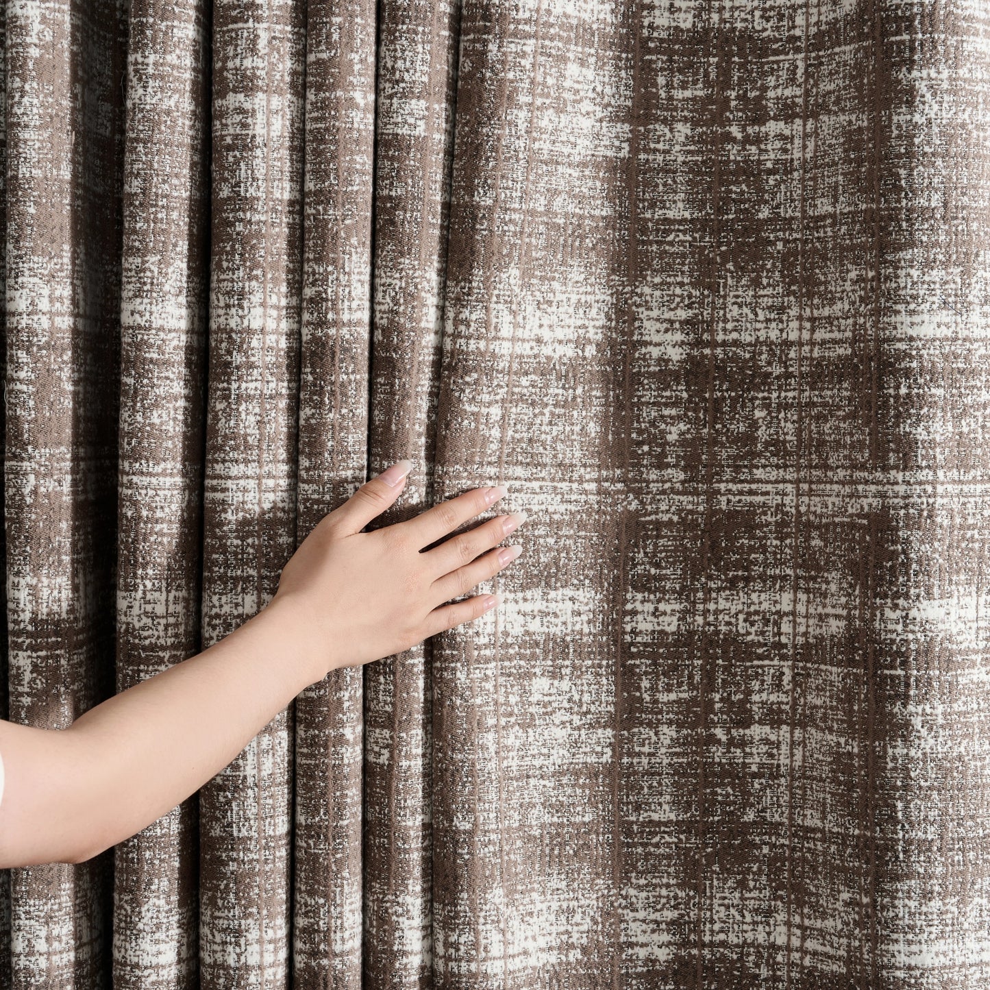 Latryn Textured Plaid Woven Curtains