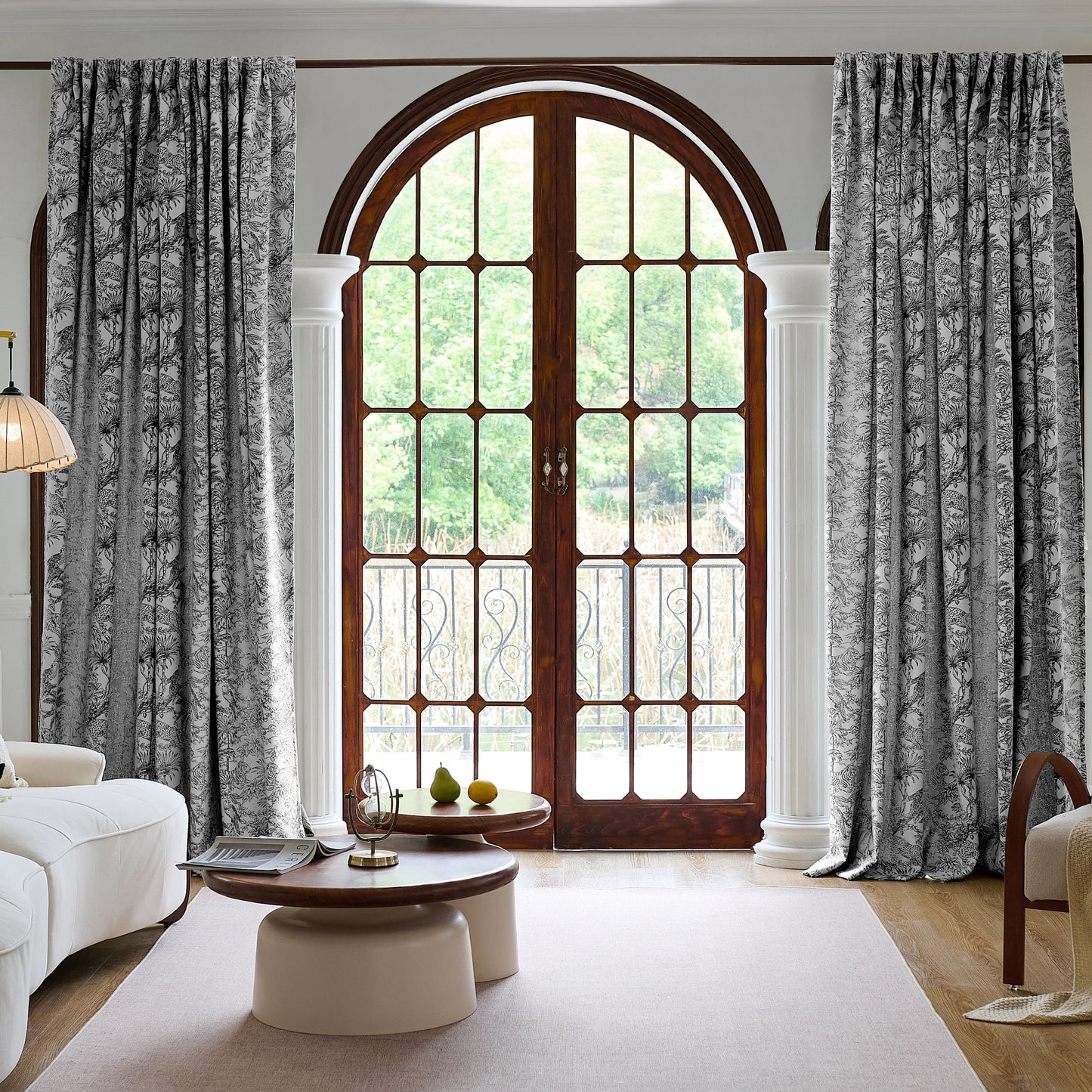 Soft plush curtains creating a warm and inviting living room with an elegant drape