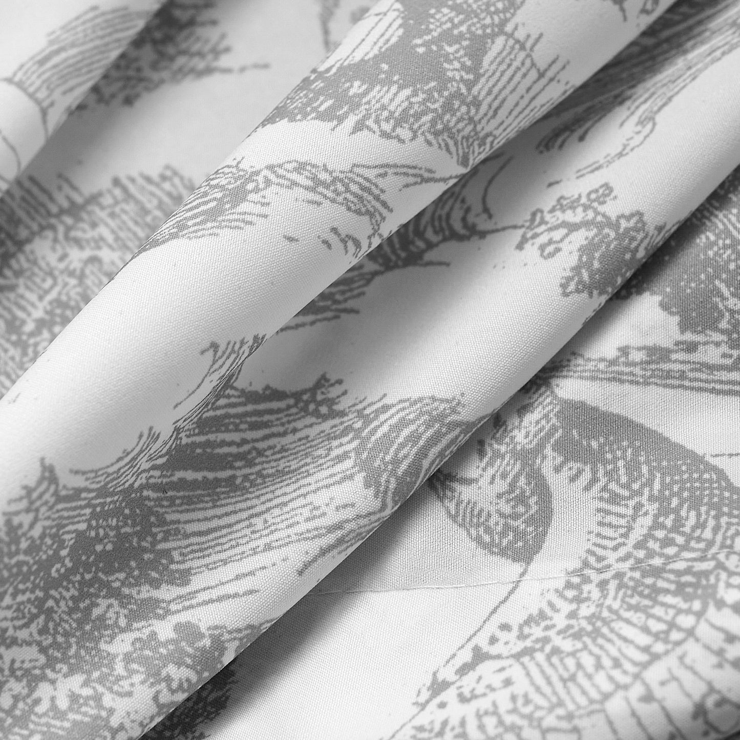 Close-up of gray and white patterned fabric